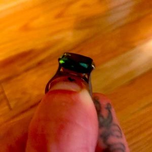Antique, Sterling Silver Emerald ring